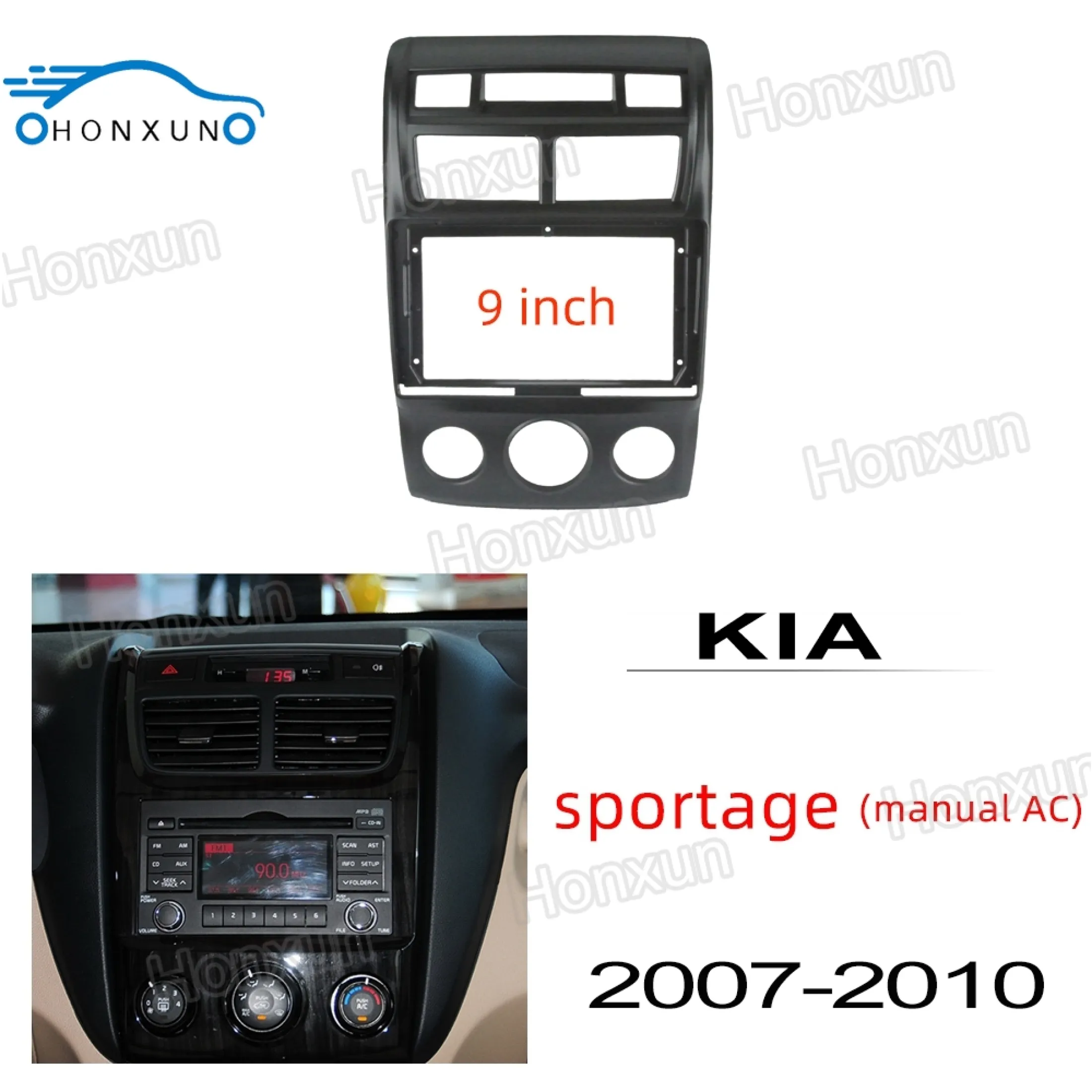 Honxun Auto Parts Kia Sportage Manual Ac 2007 2010 Stereo Panel 2din Radio Frame Head Unit Cover Fascia Use For Installation 9 Inch Screen Lazada Singapore