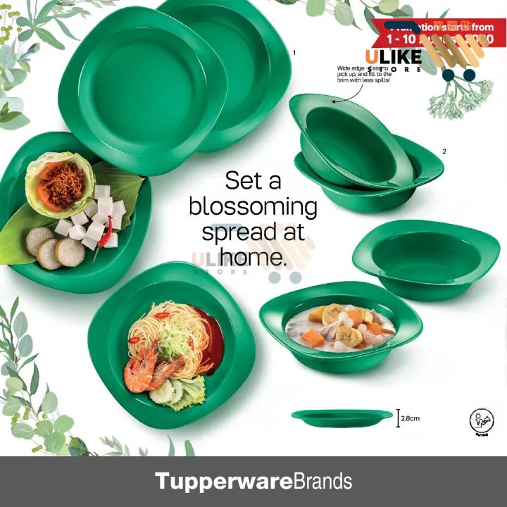 Tupperware Emerald Plates / Emerald Bowls