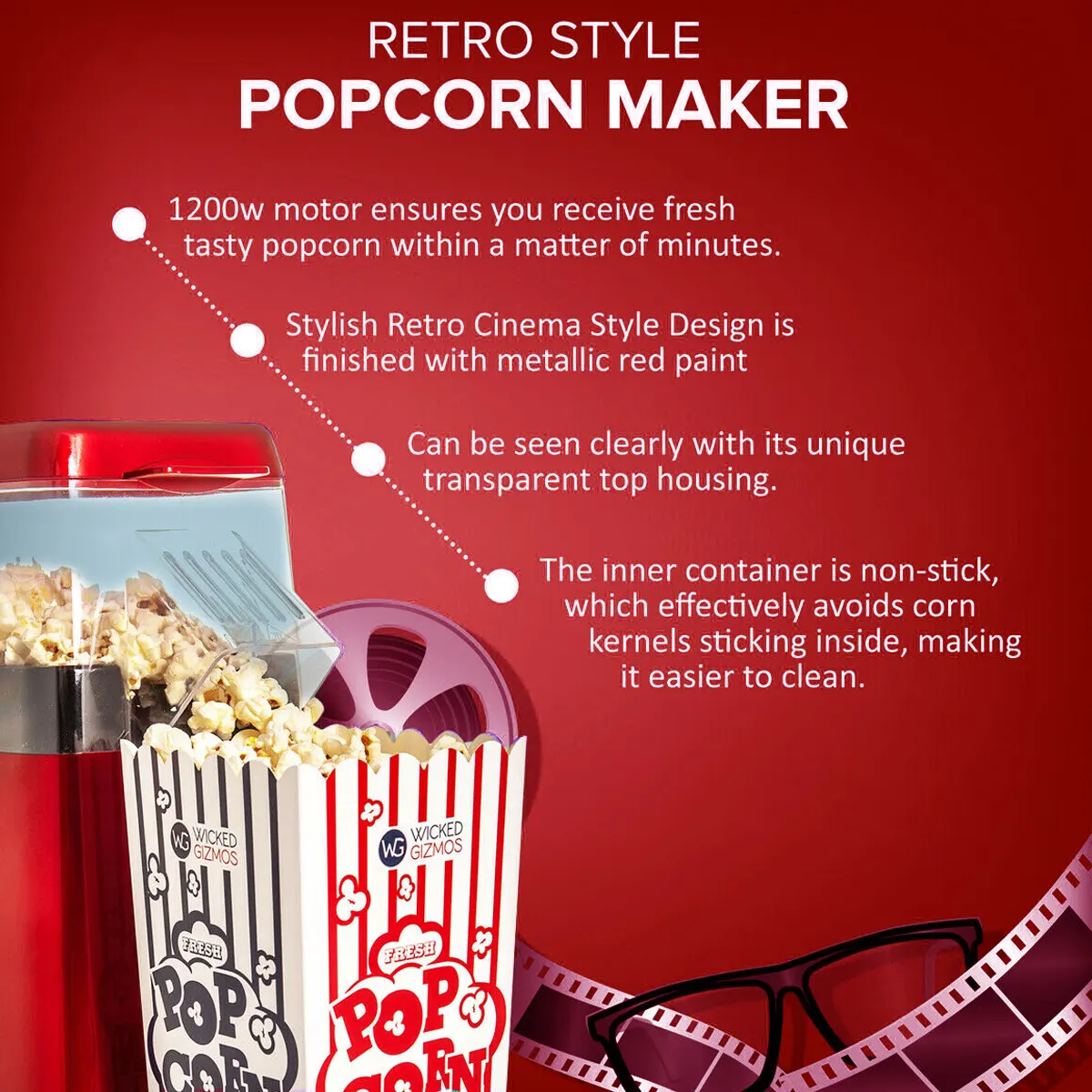 SOKANY 1200W Home Snack Electric Retro Hot Air Popcorn Maker Poper Machine DIY | Lazada