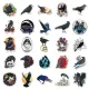50PCS Sticker Crow misterius Cute kartun burung haiwan kalis air Graffiti Decal sesuai untuk DIY telefon Laptop Guitar Helmet Sticker hiasan. 