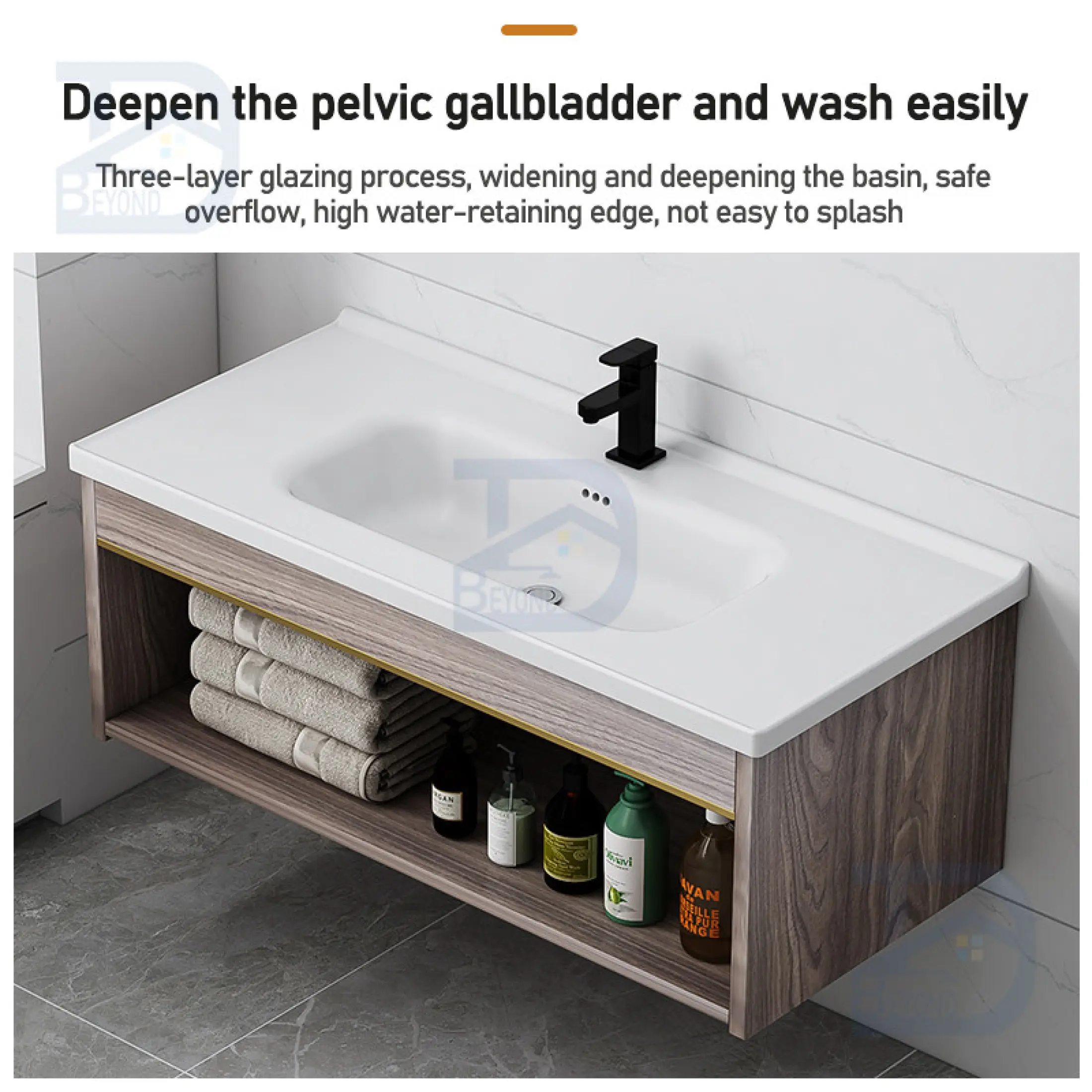 Solid Wood Bathroom Cabinet Combination, Bathroom Vanity And Sink Combination
