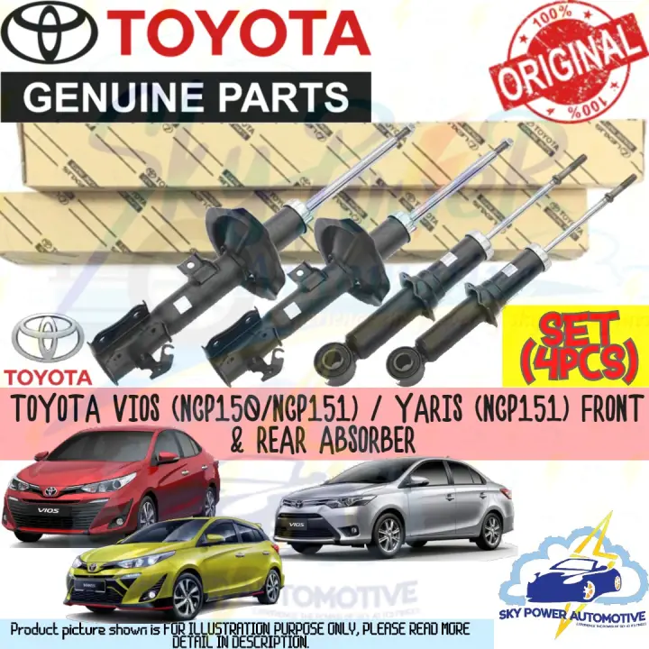 Toyota Vios Ncp150 Ncp151 Yaris Ncp151 100 Original Genuine Shock Absorber Front 2pcs Rear 2pcs Set 4pcs Lazada