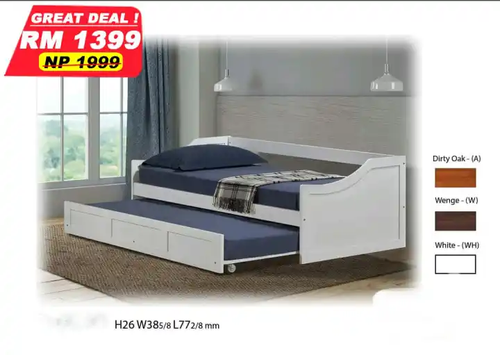 Single Super Solid Wood Bed, Super Single Bed Frame Size