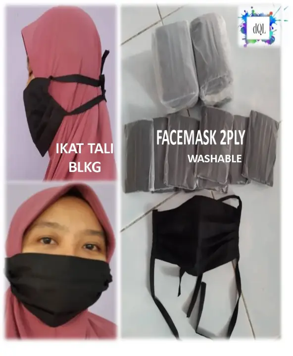 2pc Washable Anti Dust Cotton Face Mask Topeng Muka Kain Lazada