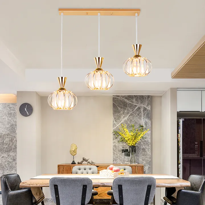 3 Lights Crystal Pendant Light In1, Hanging Lights For Dining Table Singapore