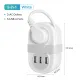 Mini Power Strip with 3 USB Ports, ORICO 2 Outlet Portable Flat Plug Strip with 120cm Small Extension Cord, No Surge Protector for Cruise Ship Essentials Travel[3Pin US plug]. 
