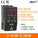 220V VFD LED Dual Display Panel 0.4KW-5.5KW Input 1-phase 220V Output 3-phase 220V Motor Speed Controller Frequency Regulation AC Drive Inverter. 