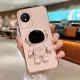 Phone Casing Vivo Y28 4G Y18 Y100 5G Y03 Y27s Y17s Y36 Y27 5G Y02 Y02A Y21 2021 Y21S Shinny Luxury Plating straight edge Craft with stand TPU Silicone Soft Phone Case vivo y27 with cute astronaut Bracket Phone Cover. 