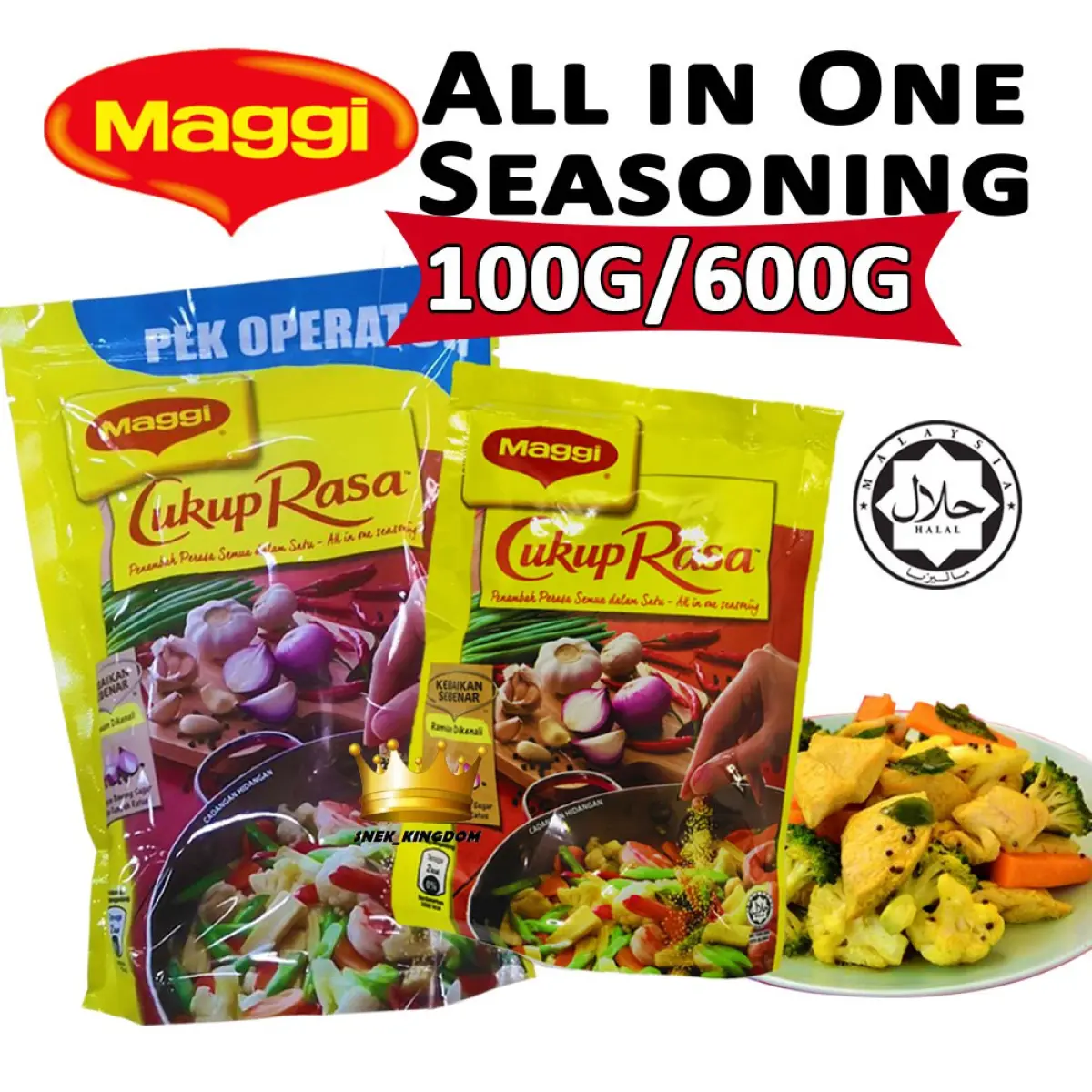 Maggi Cukup Rasa All In One Seasoning 100g 600g Perencah Masak All In 1 Bahan Perasa Nasi Goreng Halal Lazada