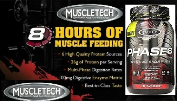 World No 1 Muscletech Phase8 Nitrotech Formula 2lbs Protein Whey Free 2 Stix Amino Energy Lazada