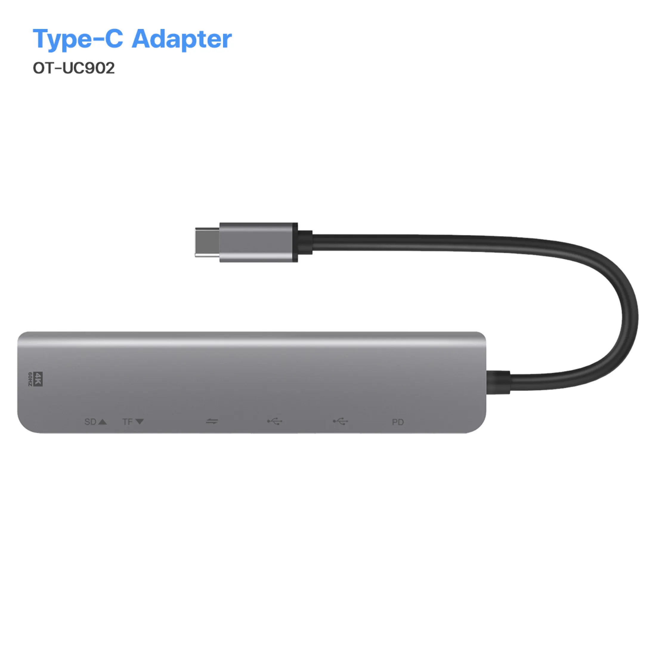 Onten UC902 Type C To HDMI + USB + SD Micro SD+ PD HUB 7 in 1 9
