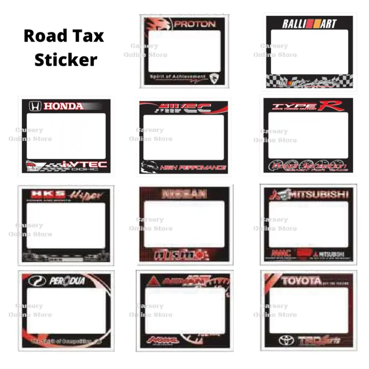 Car Road Tax Sticker Type 1 Ralliart Advan Nismo Typer Toyota Trd Perodua Honda Mivec Proton Hks 15cm X 13cm Lazada