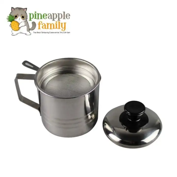 1.1L Stainless Steel Oil Container with Strainer