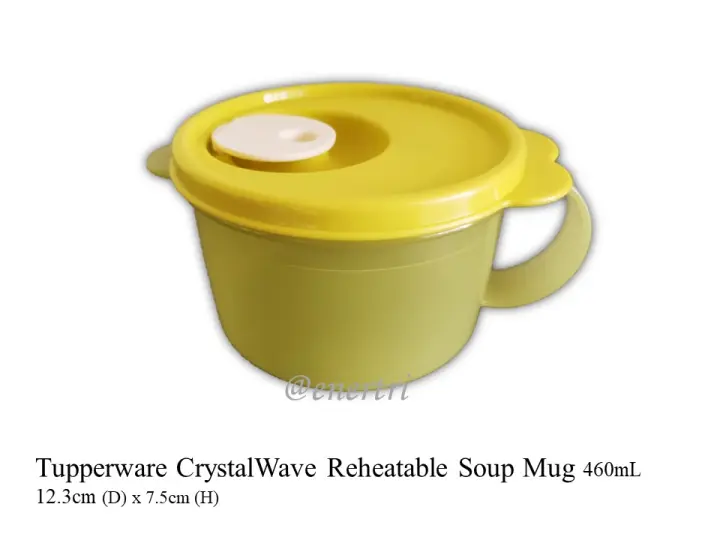 Tupperware CrystalWave Reheatable Soup Mug 460mL