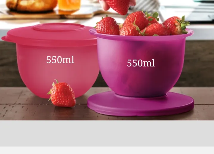 Tupperware Expression Bowl Set 550ml (2 PCS) - Pink and Purple