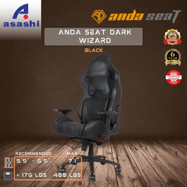 Anda Seat Dark Wizard Black Gaming Chair Ad4xl Wizard B Pv C Lazada