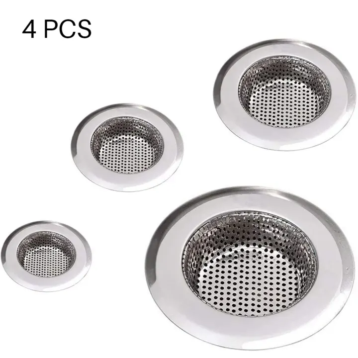 4pcs Stainless Steel Sink Filter, Bathtub Drain Screen