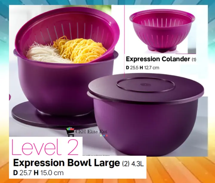 Tupperware Expression Bowl Large 4.3L (2 pcs)