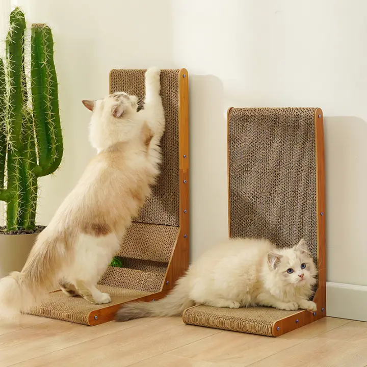 Ready Stock 🇲🇾🐱 Reusable Large Size L-Shaped Cat Scratcher Board Cat Scratching Board Scratch Board Replaceable 大型猫抓板