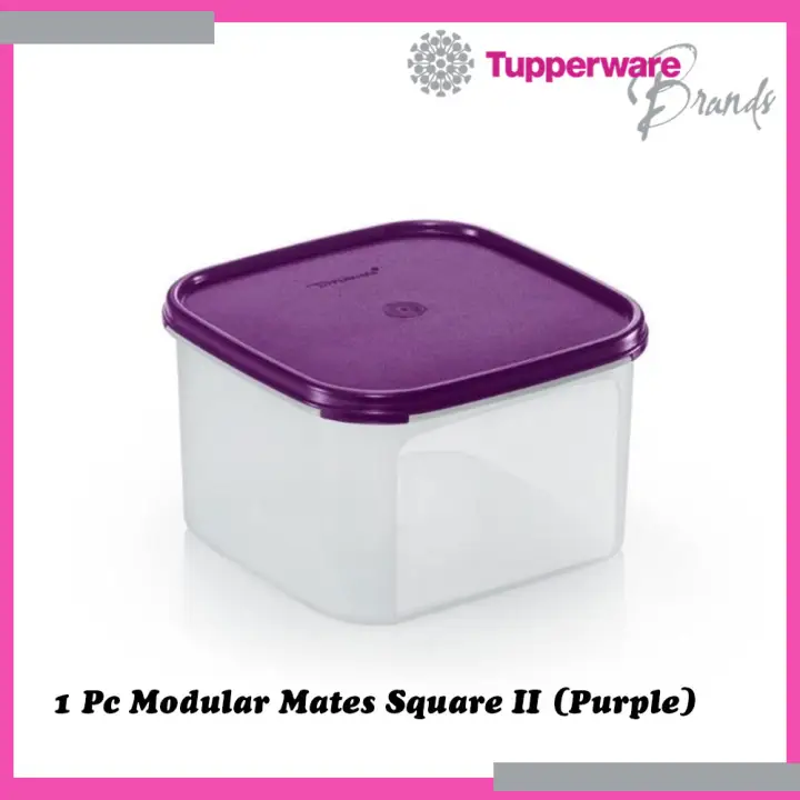 Tupperware 1 Pc Modular Mates Square II MM Square II 2.6L Purple Colour Lid