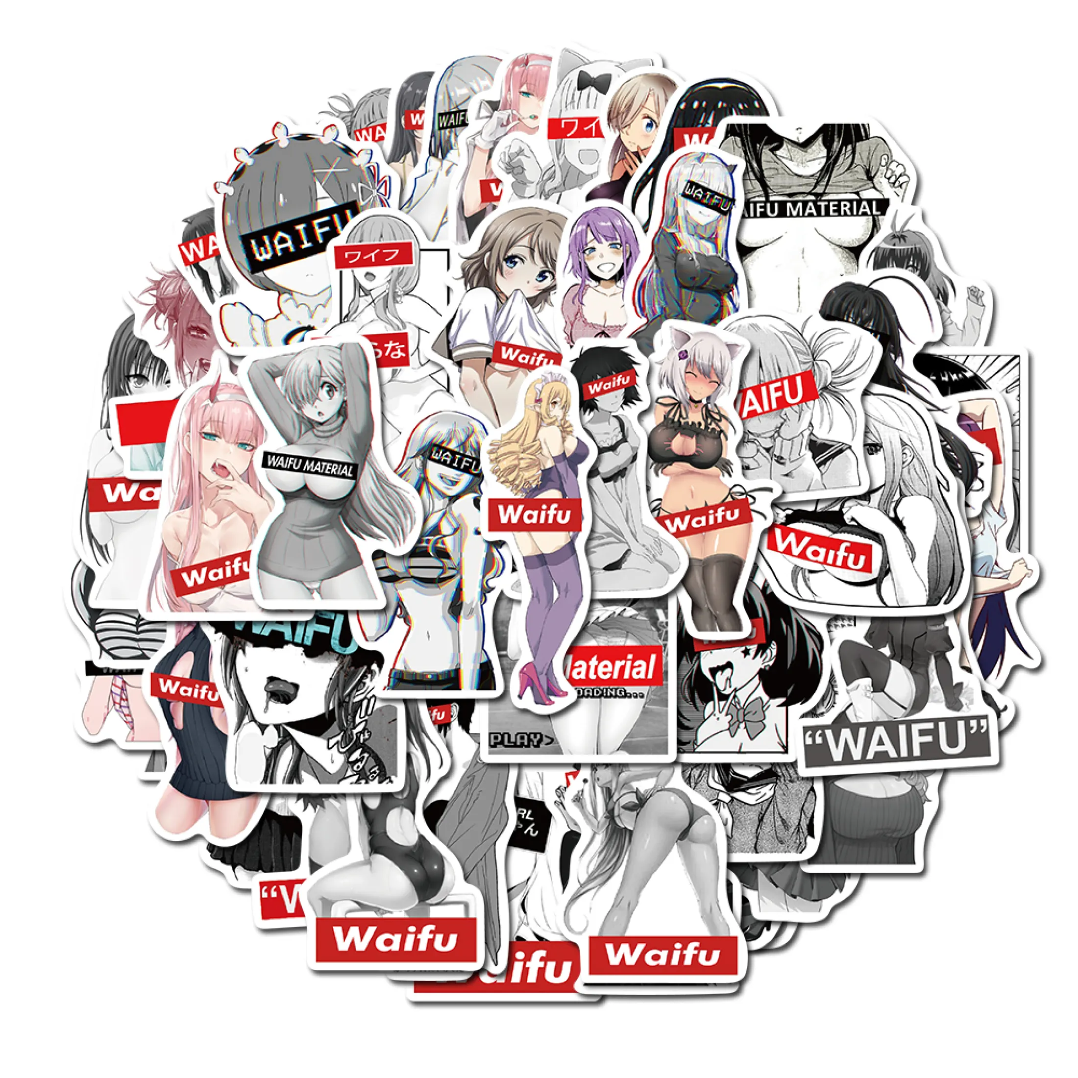 10 50pcs Pinup Sexy Girl Hentai Waifu Stickers Waterproof Pvc Luggage