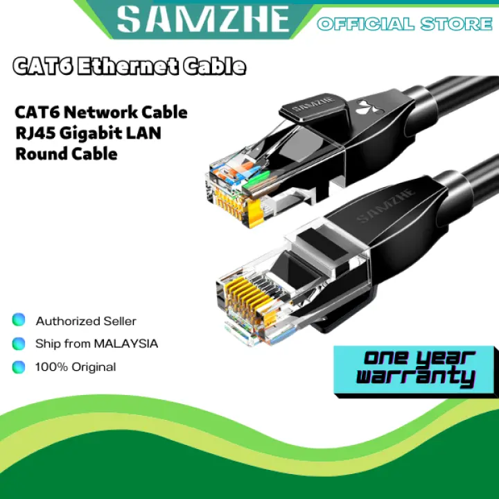 SAMZHE CAT6 Round Ethernet Cat 6 Lan Cable RJ45 Network Patch Cord for Laptop Router RJ45 Internet Cable