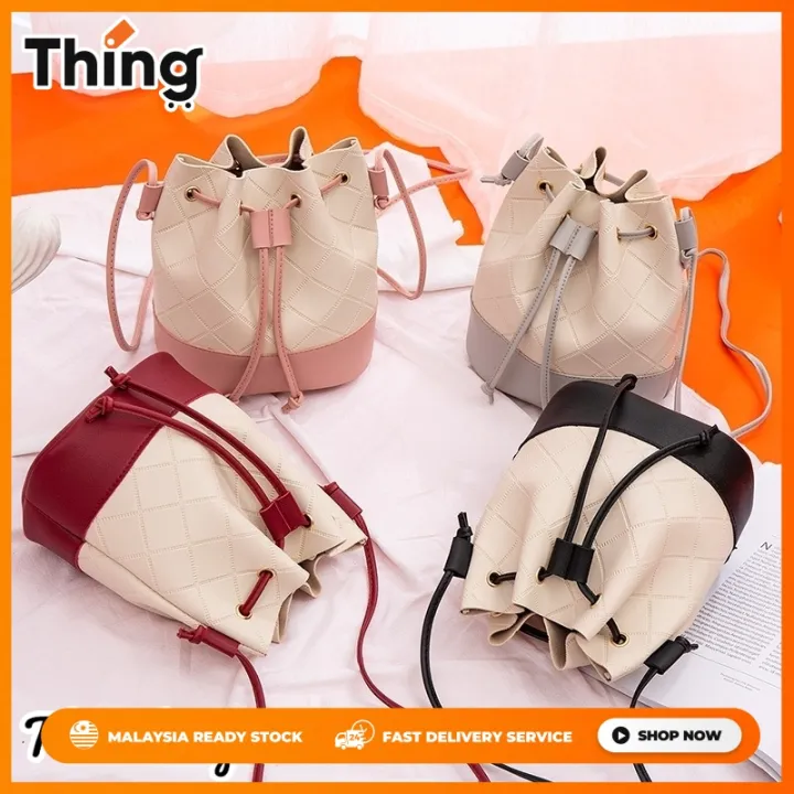 Kstyle Bucket Sling 2 Tones Candy Cute Color Fashion Messenger Korea Premium Pu Fashion Women Sling Bag Handbag Comel Handbeg Wanita 9306 Lazada