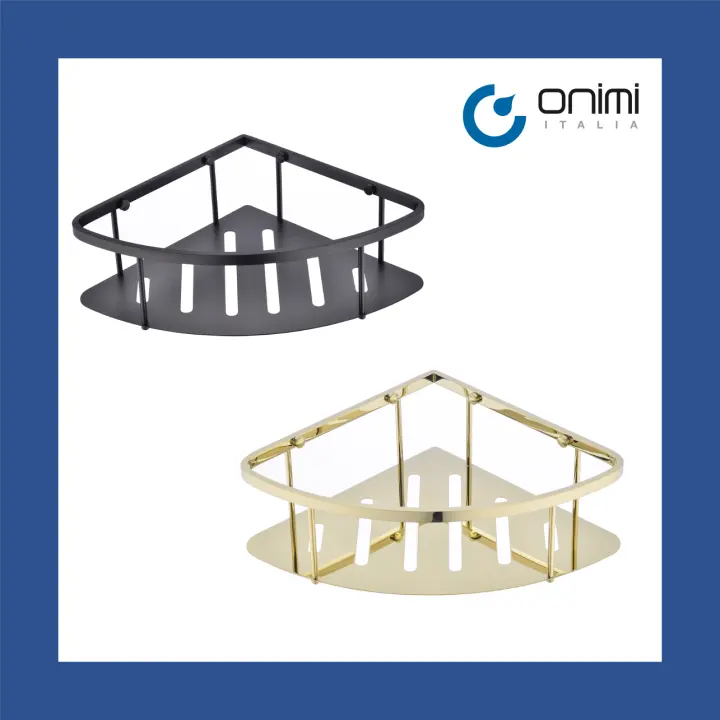 Onimi Italia - Corner Flat Shelf / Toilet Organiser / Toilet Shelf / Toilet Accessories / Toilet Storage / Bathroom Shelf / Bathroom storage rack / Bathroom organizer