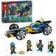 Assembling parent-child Phantom Ninja underwater speed 4-in-1 supersonic transforming chariot children's educational building blocks. 