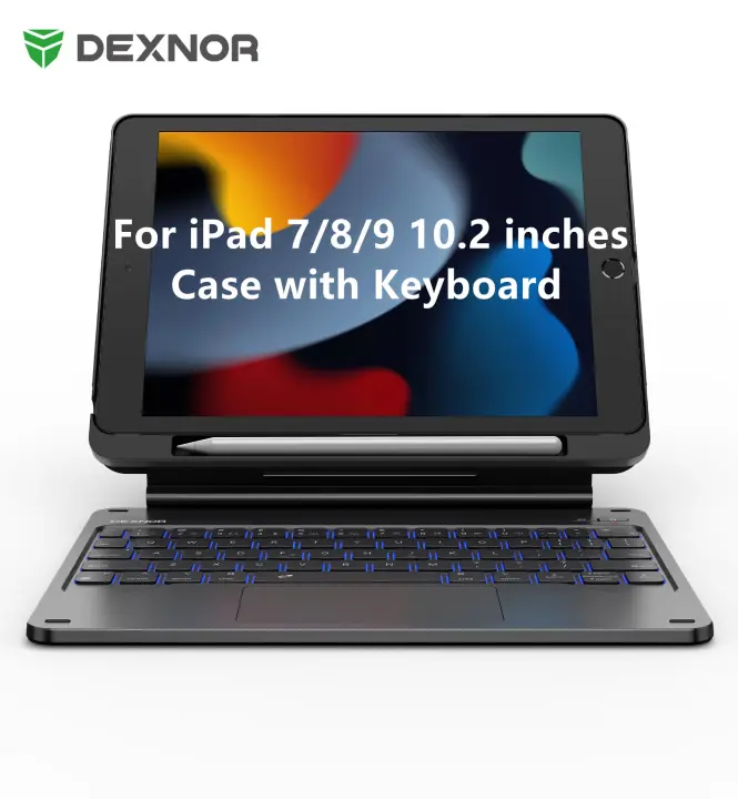 Dexnor Keyboard Case For iPad 7/8/9 10.2 inches Floating Cantilever Stand with Multi-Touch Trackpad  Wireless Bluetooth Keyboard Case