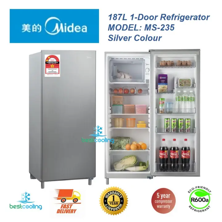 Midea Ms 235 Single Door Refrigerator Gross 187l Non Inverter Lazada