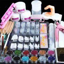 AWEI1 12-color Manicure French Rhinestone Glitter Powder Beginner Nail Art Tool Kit