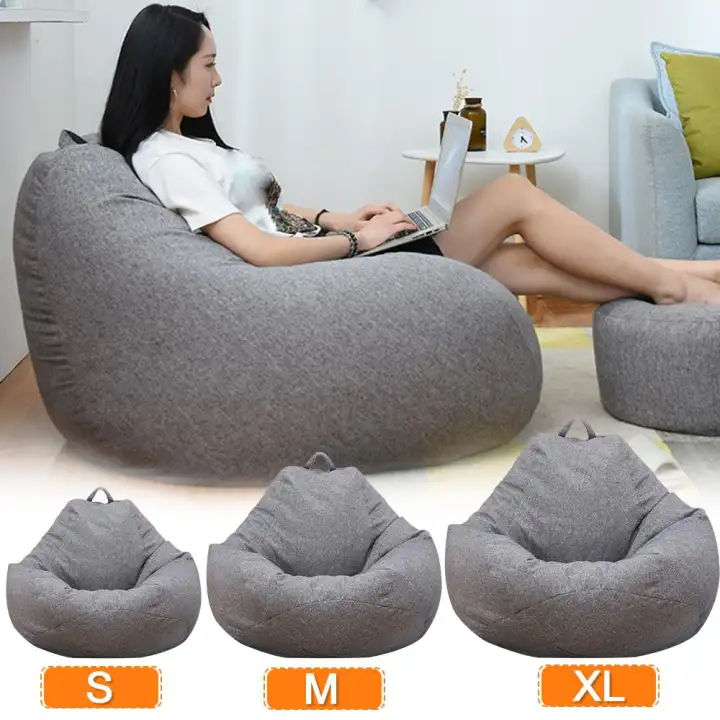 Sofa Replacement Floor Cushion Beanbag S M Xl Gray Cover Seat Bean Bag Only No Filler Lazada Singapore Xl Gray Beanbag Cover Seat Cushion Sofa, Large Replacement Sofa Cushion Covers