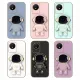 Phone Casing Vivo Y28 4G Y18 Y100 5G Y03 Y27s Y17s Y36 Y27 5G Y02 Y02A Y21 2021 Y21S Shinny Luxury Plating straight edge Craft with stand TPU Silicone Soft Phone Case vivo y27 with cute astronaut Bracket Phone Cover. 