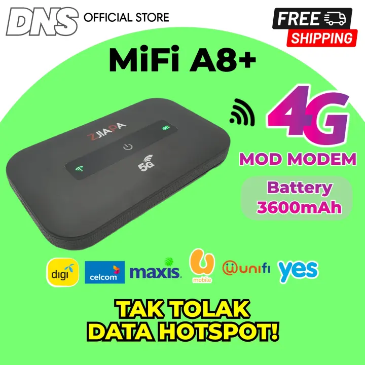 Modified 4G 5G Unlimited Data Portable Modem Router WiFi A8+ Tidak Tolak Hotspot Supports All Malaysia Telco Sim Up To 300mbps
