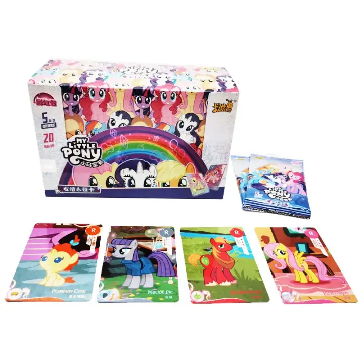8MA46AF3H3 Original KAYOU My Little Pony Card Box Anime Rare Cute Twilight Sparkle Rainbow Dash Collection Transparent Flash Kids Gift