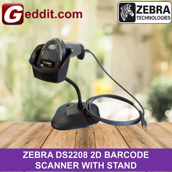 ZEBRA DS2208 2D HANDHELD BARCODE SCANNER WITH STAND - USB ) DS-2208,LS2208