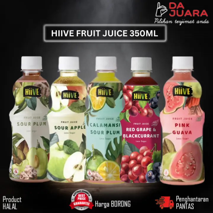 HIIVE FRUIT JUICE 350ML (SOUR PLUM, SOUR APPLE, PINK GUAVA, RED GRAPE, CALAMANSI SOUR PLUM)