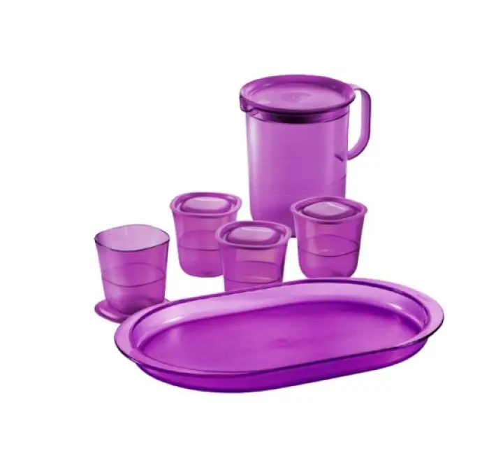 Tupperware Purple Royale Crystalline 3 in 1 Set (Pitcher + Glass + Tray)