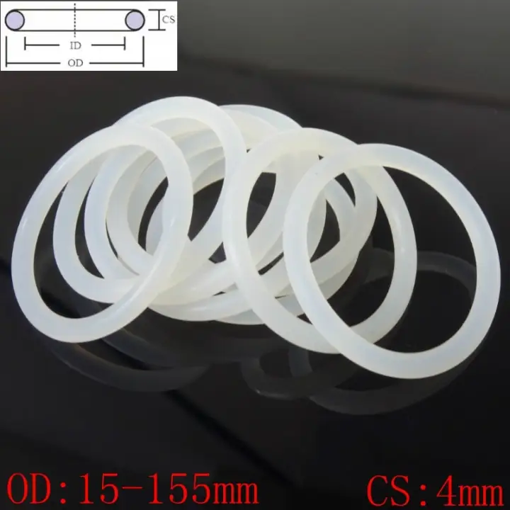 White Silicon Rubber O-Ring Seals Washer Food Grade OD 10-48mm Cross Section 3mm 