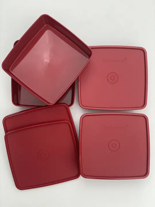 Tupperware Large Square Away 620ml [LIMITED EDITION ROYAL RED]