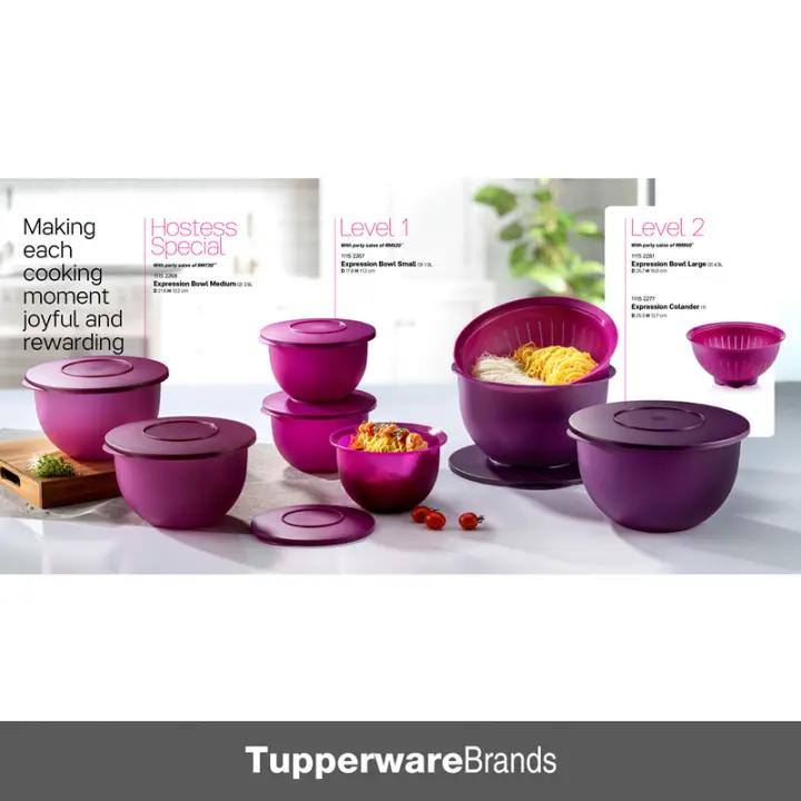 Tupperware Expression Bowls - Level July 2020 (fullset 8 pcs) or Expression Bowl Large 4.3L(2 pcs)