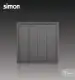 Simon i7 Series 4 Gang 1 Way Switch - Graphite Black. 