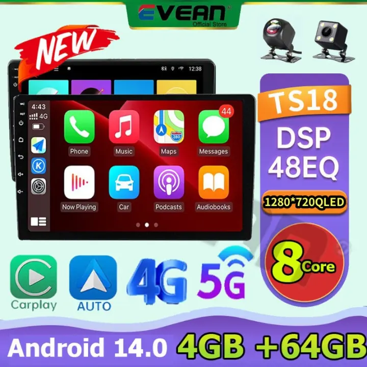 High Quality【4G Sim / CarPlay / 4GB+64GB / 8-core】Double Din 9“ 10.1 inch Android Car Stereo Waze WIFI Bluetooth SIM Card Slot Car Radio With Reversing Camera