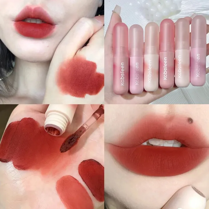 Son Kem Lì 6 Màu Son Môi Dạng Lỏng Màu Nude Dạng Cốc Chống Dính Son Bóng Dưỡng Ẩm Cho Nữ Quyến Rũ Lâu Trôi