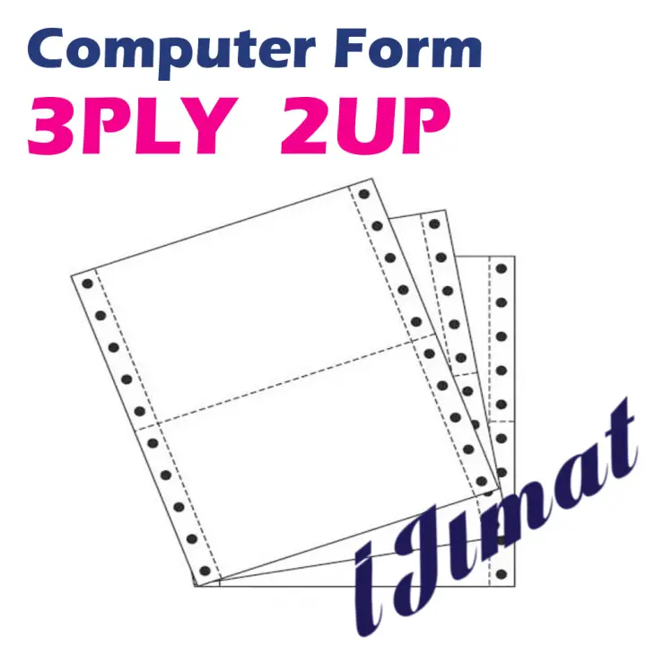 I JIMAT Sonoform 3PLY 2UP NCR Computer Form 3 ply 2up Half A4 Paper **Quality And Image Guaranteed**