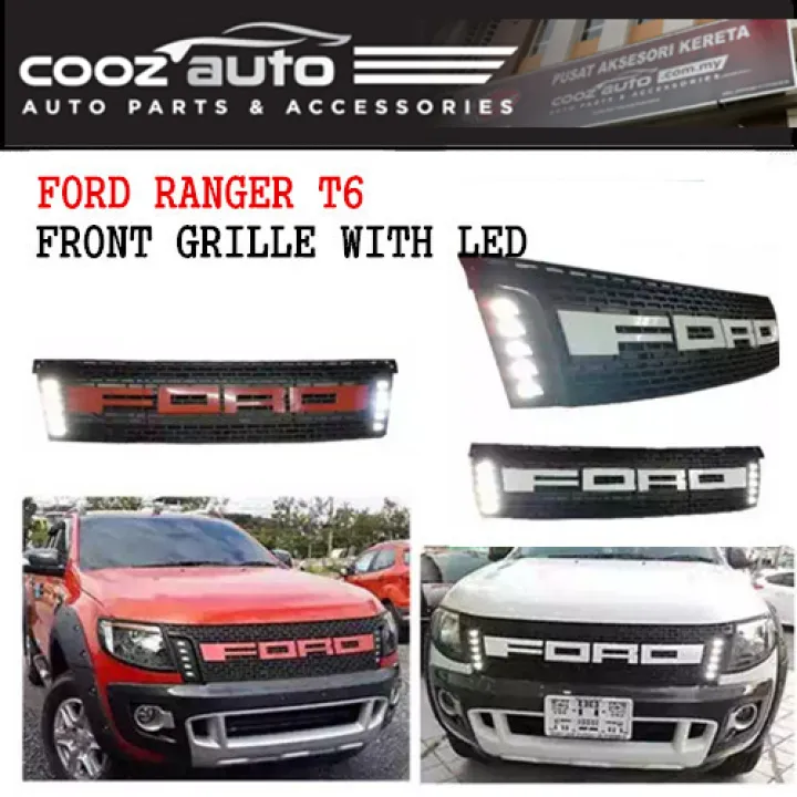 Ford Ranger T6 Front Grill Grille With Led Lazada