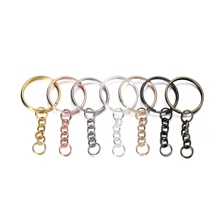 St.kunkka 10pcs/pack DIY Key Ring Keychain Ring With Short Chain Jump Ring