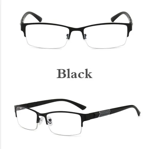 แว่นสายตาสั้นผู้ชายอ่านแว่นตากรอบโลหะย้อนยุคสแควร์Hyperopiaแว่นตาชาย-50 ~-600 ,0 ~ + 400