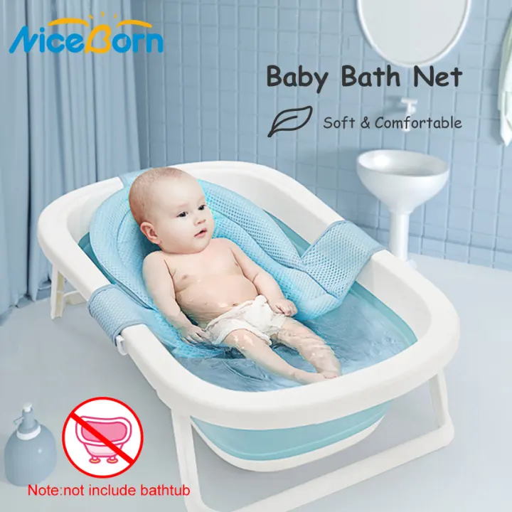 Niceborn Baby Foldable Bath Tub Pad Adjustable Comfortable Non Slip Baby Bath Seat Infant Safety Shower Antiskid Cushion Plastic Net Mat Baby Shower Net Bathtub Sit Up Mesh For Newborn Lazada